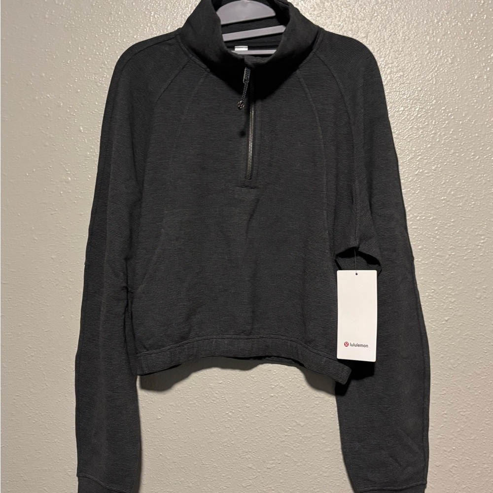 lululemon athletica Black Half-Zip Cowl Pullover Sweater